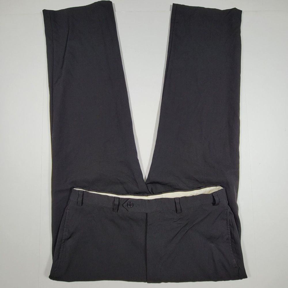 Brooks Brothers 346 Madison Men's Dress Pant Black Flat Front Wool Size 33x32